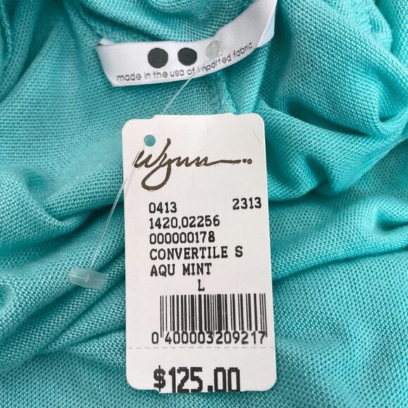 Three Dots Versatile Lightweight Cardigan Sweater L Wear Long or Short Aqua $125 - Picture 7 of 11